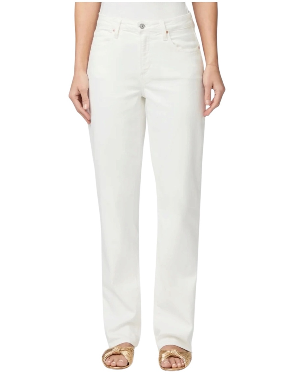 NWT PAIGE Relaxed Noella Super Relaxed Straight Leg Jeans Ecru Size 32
